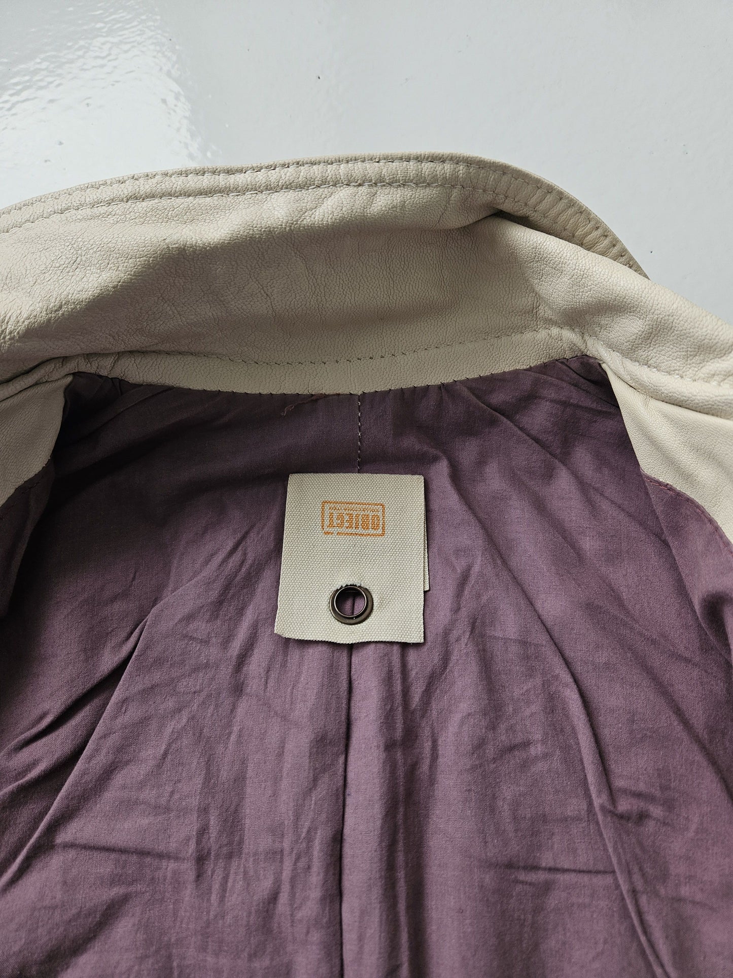 Archive y2k multipocket high collar leather jacket