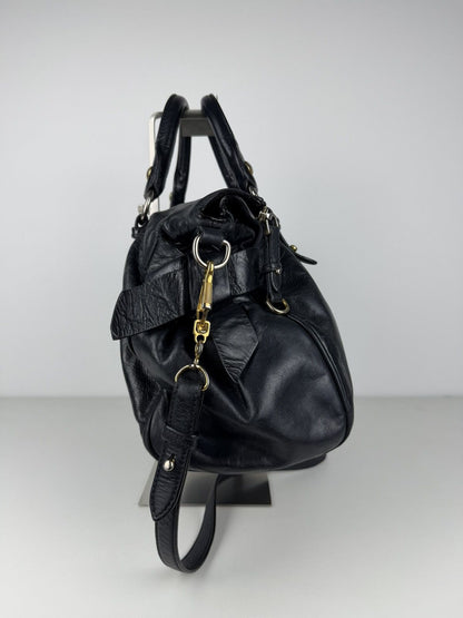 Miu miu vitello bow bag in deep navy
