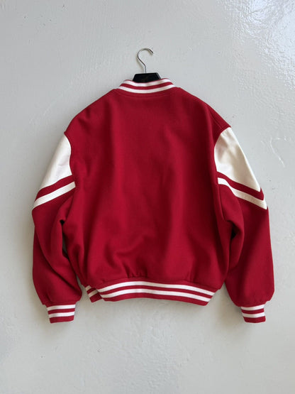 Celine Jackson C patch teddy varsity jacket