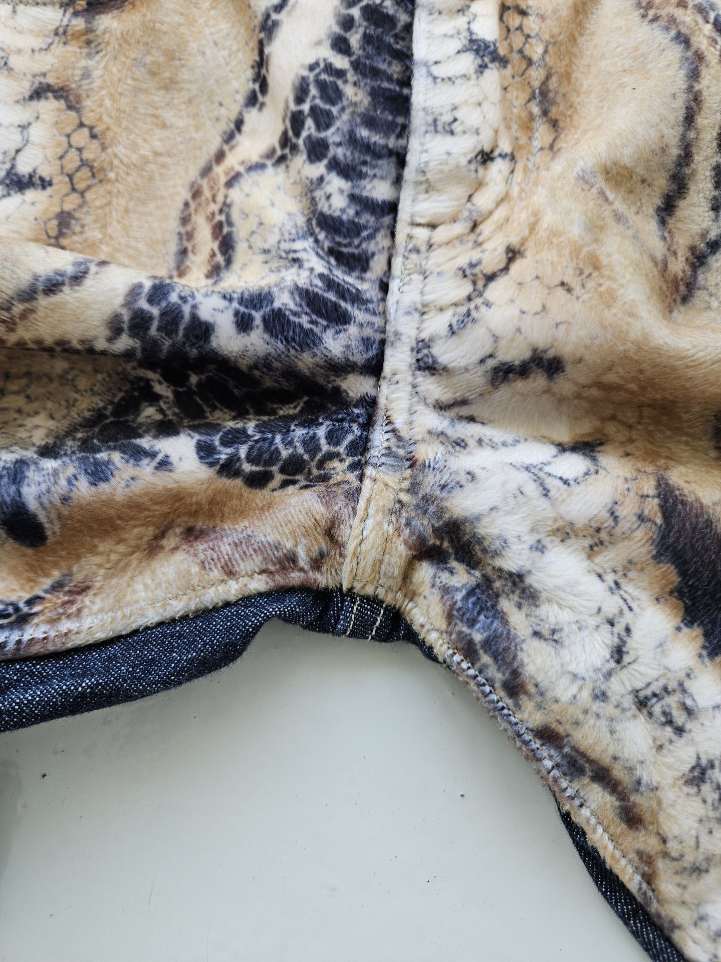 Vintage snake print bootcut denim