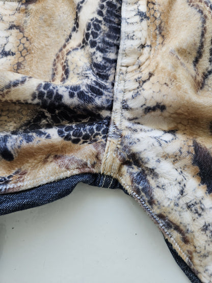 Vintage snake print bootcut denim