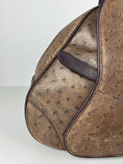 2000 Dior by John Galliano double saddle leather bowling bag