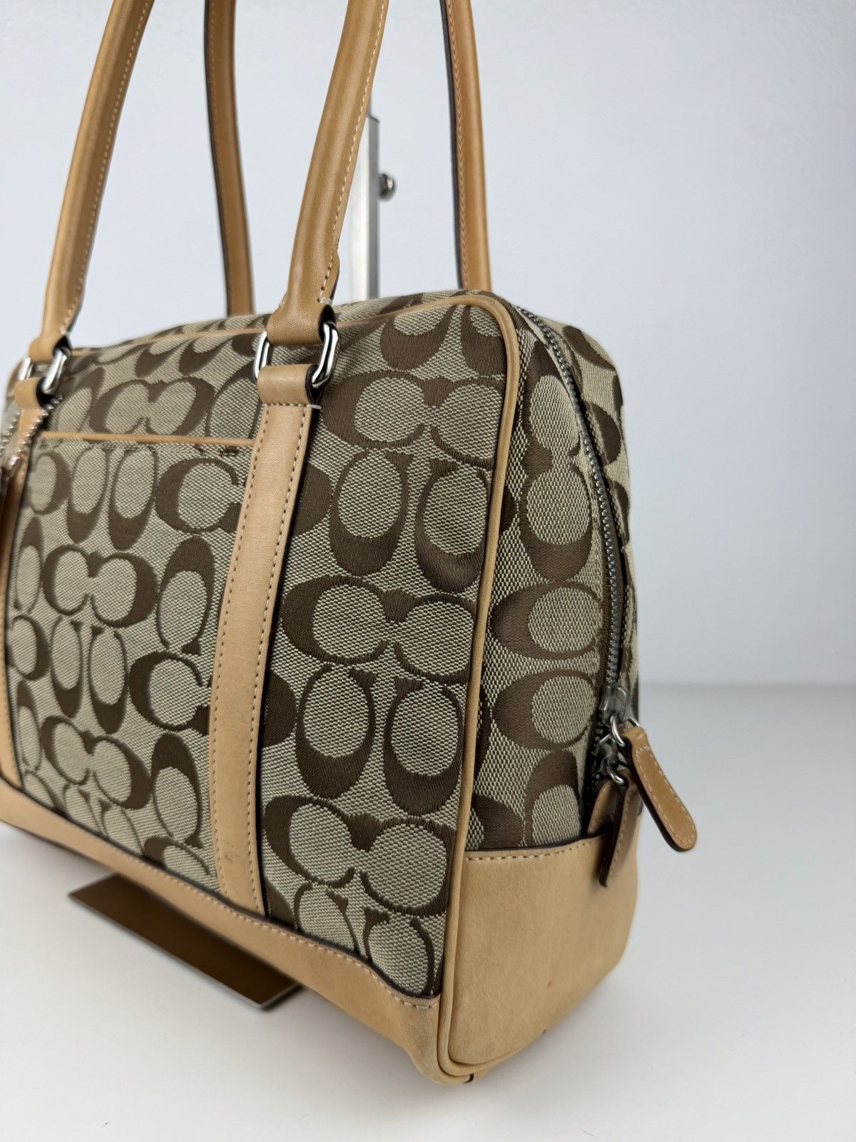 Coach signature canvas and leather satchel