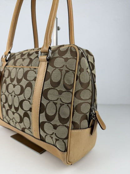 Coach signature canvas and leather satchel