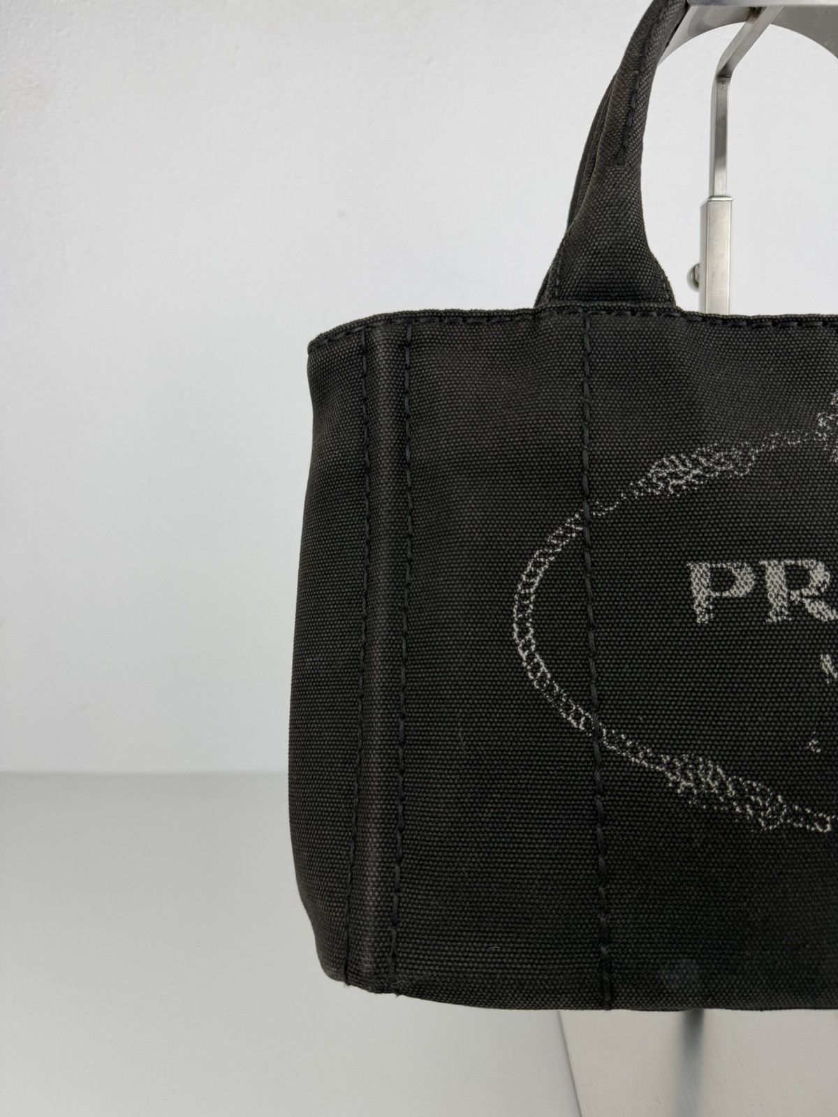 Prada canapa canvas tote small
