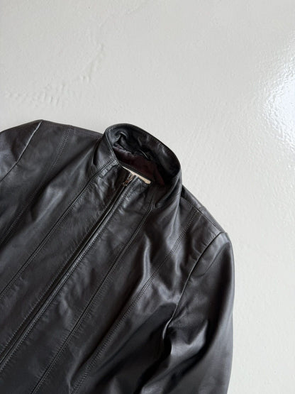 Vintage leather biker jacket