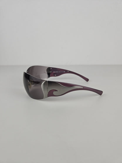 Archive y2k Prada SPR58F wraparound flame sunglasses