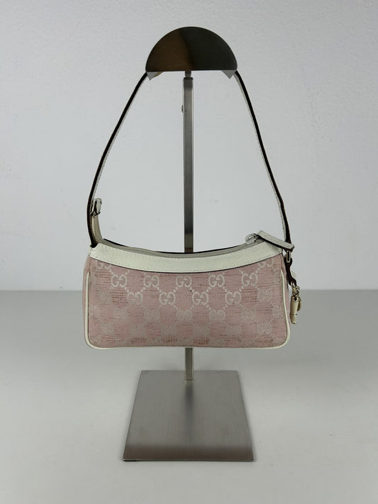 Gucci pink gg monogram canvas pochette