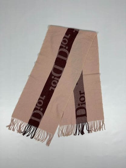 Vintage Dior big logo merino wool and cashmere scarf