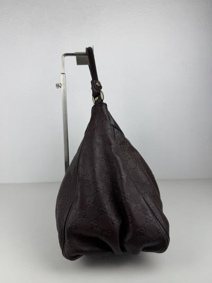 Gucci Abbey d-ring large guccissima leather monogram handbag