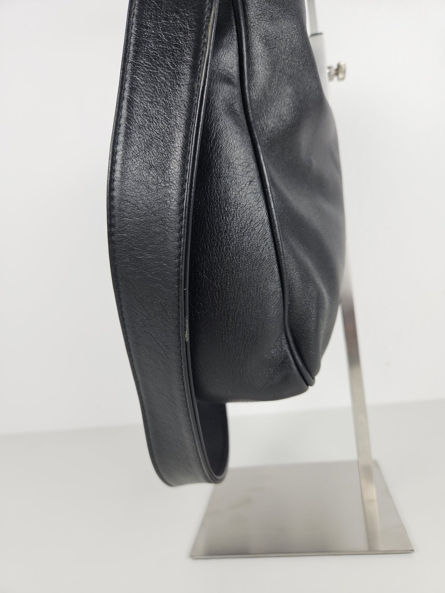 Vintage 80s gucci bamboo top handle calf leather handbag