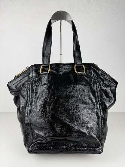 SS2009 YSL Rive Gauche sac downtown patent leather tote bag