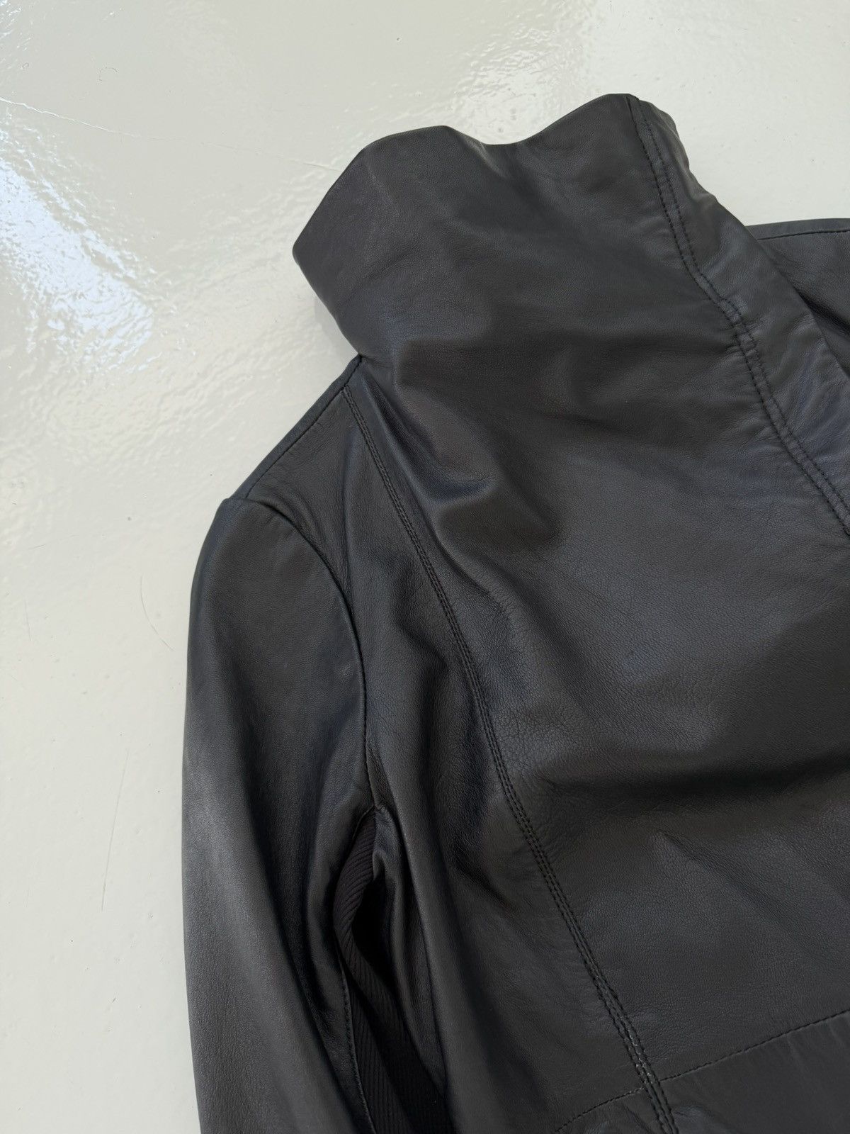 Vintage Saint Tropez asymmetrical leather jacket
