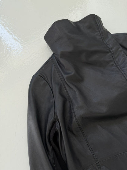 Vintage Saint Tropez asymmetrical leather jacket