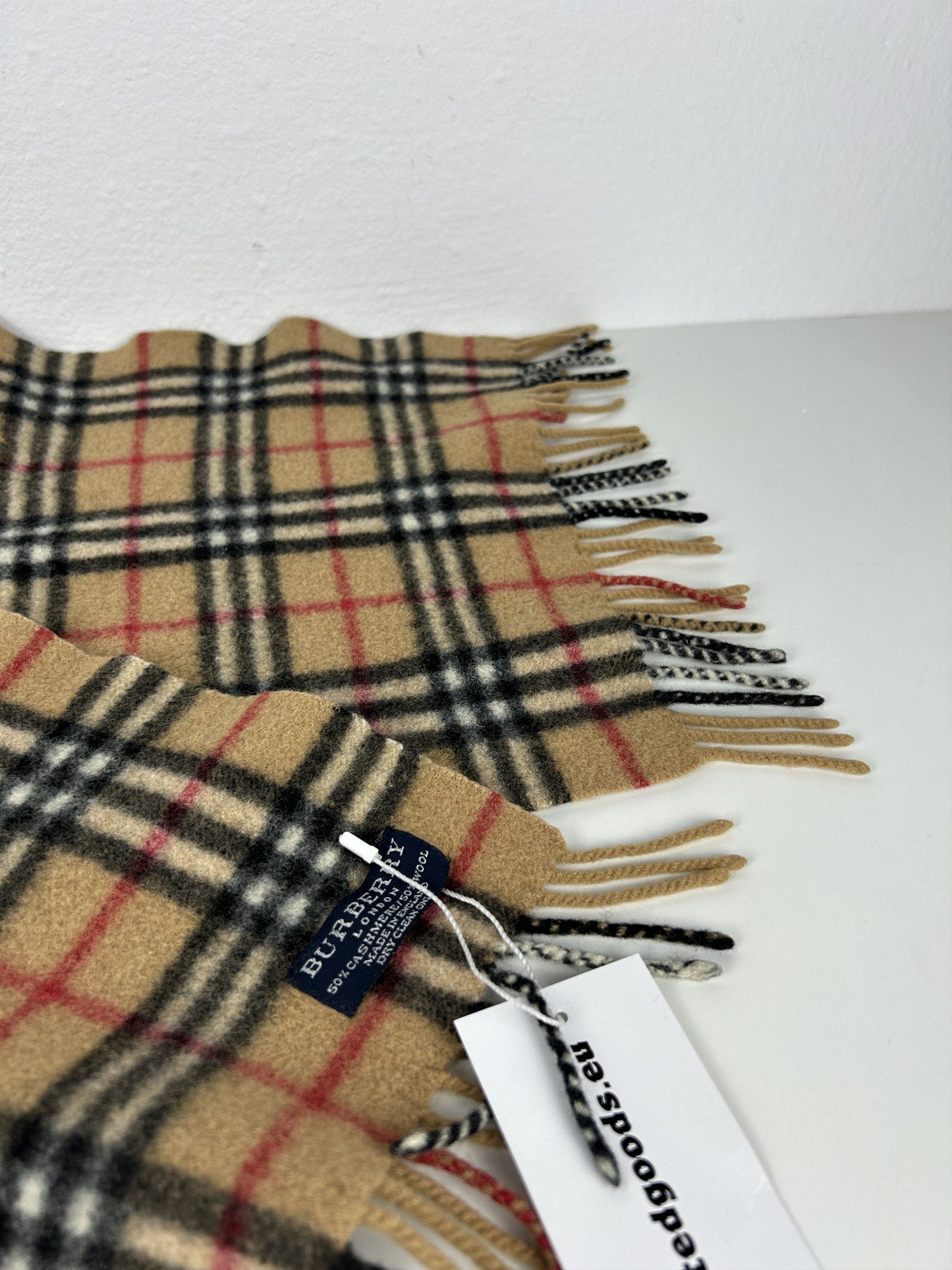 Vintage Burberry nova check wool and cashmere scarf