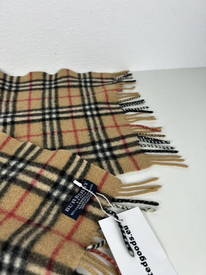 Vintage Burberry nova check wool and cashmere scarf