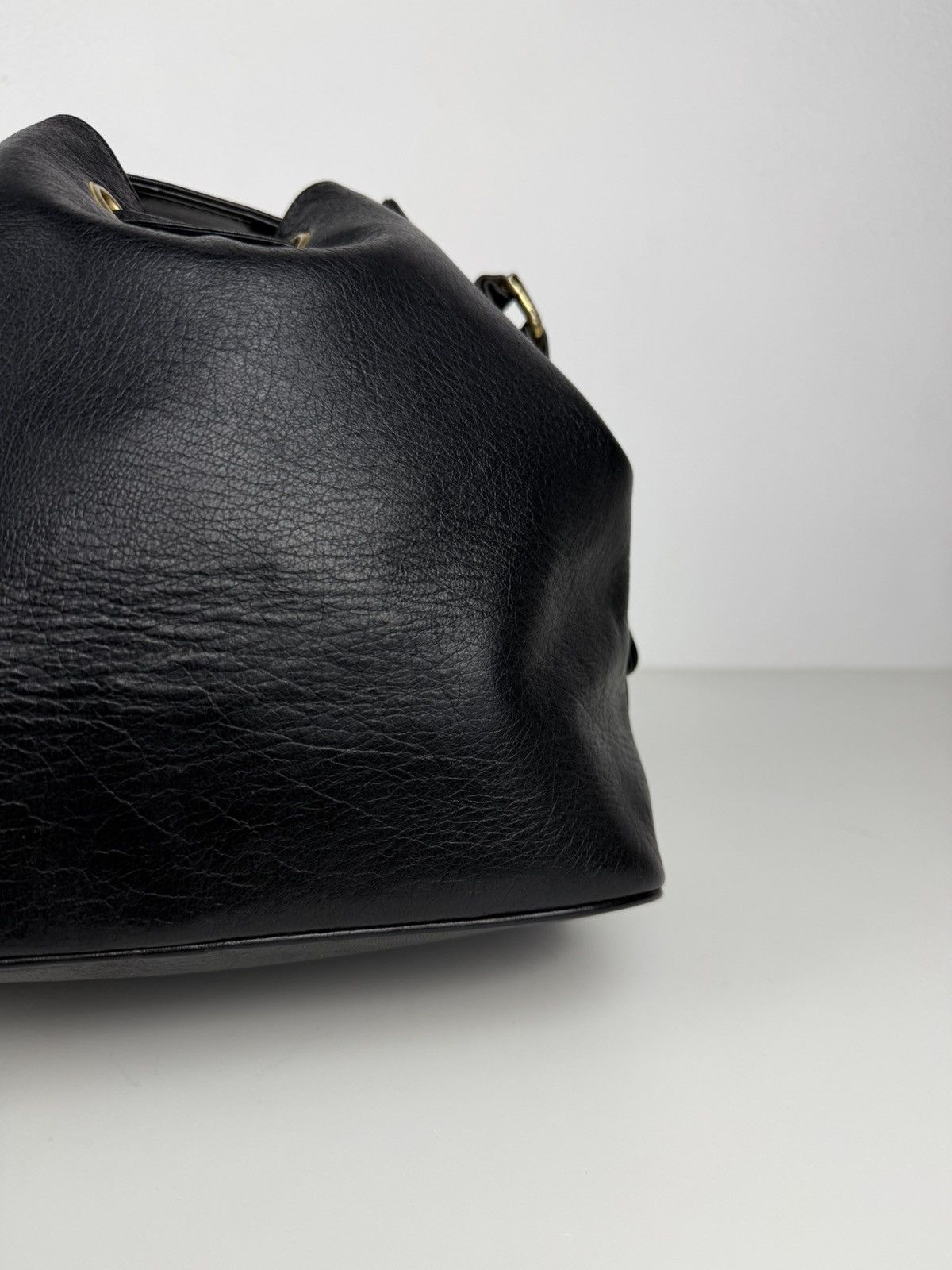 Vintage Chanel lambskin CC logo drawstring bag