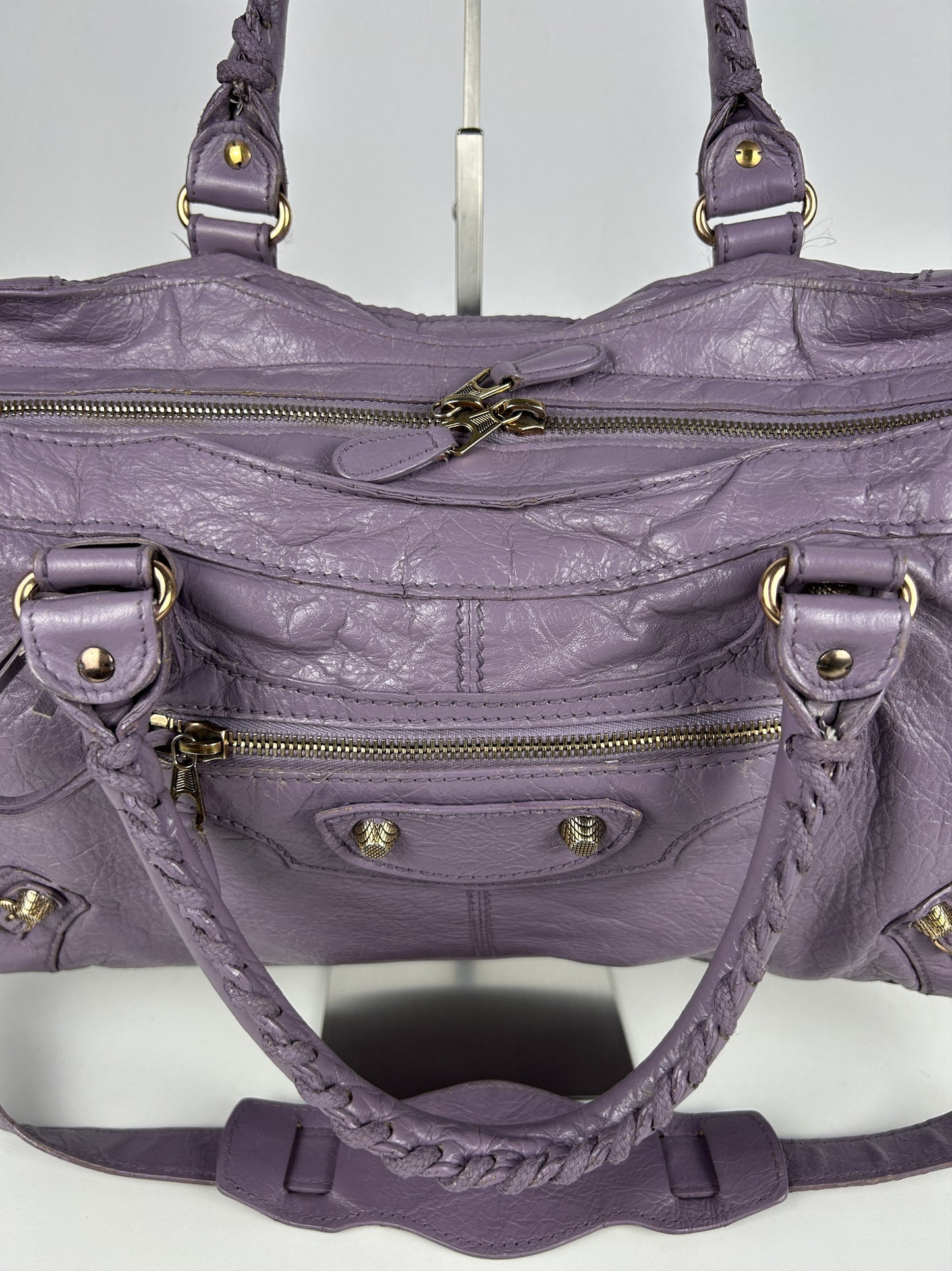Balenciaga part time giant hardware city bag in lilac