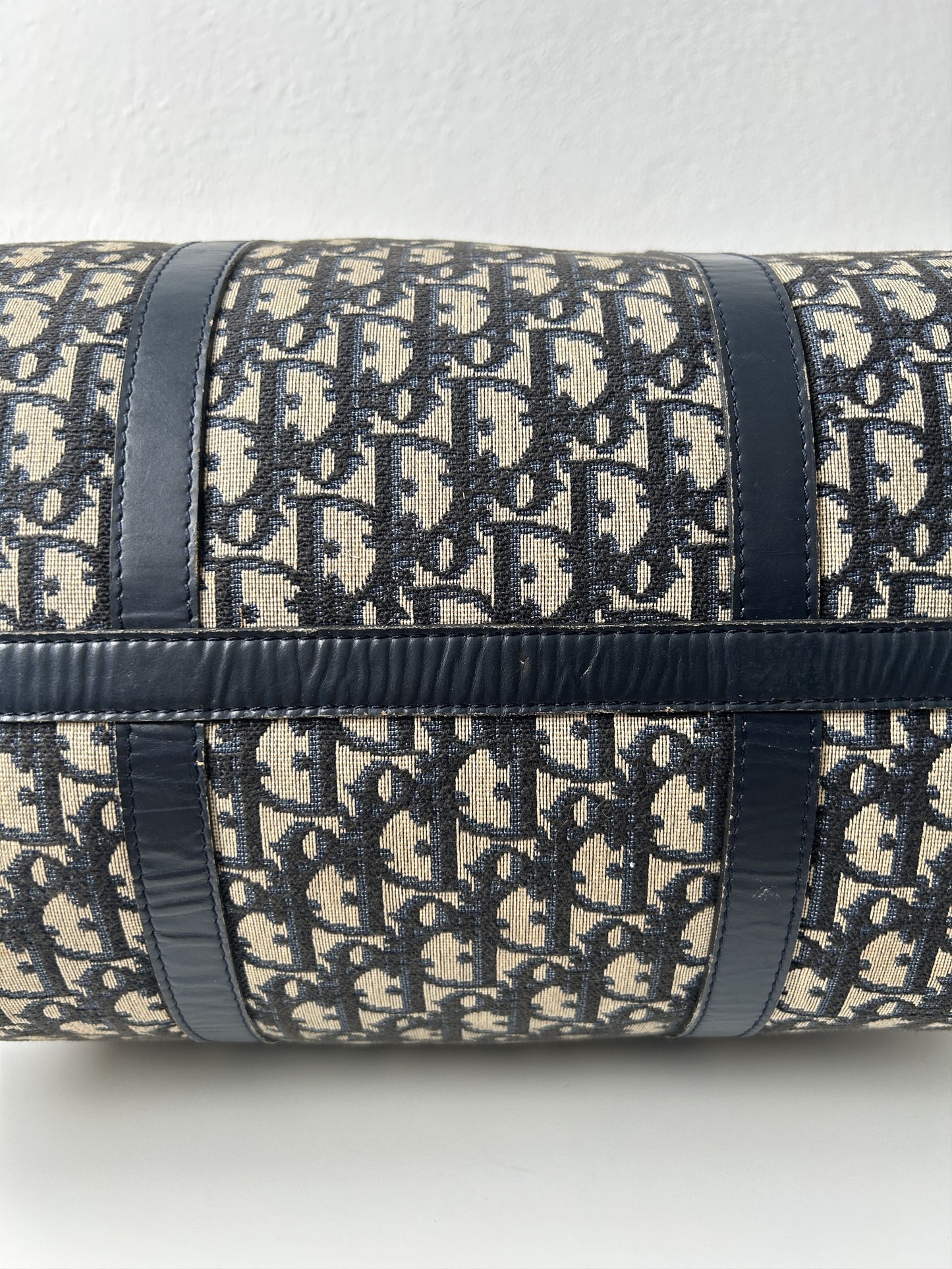 Vintage 70s Dior trotter oblique monogram canvas bowling bag