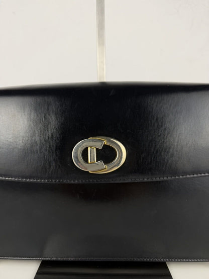Vintage 70s Dior box calf leather shoulder bag