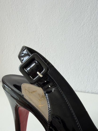 Christian Louboutin Rolande patent leather slingback pumps
