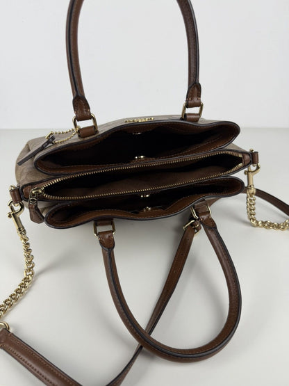 Coach coated signature mini sage carryall handbag