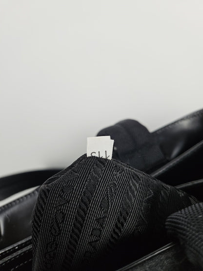 Archive AW1999 prada sport black tab wool and nylon tote bag