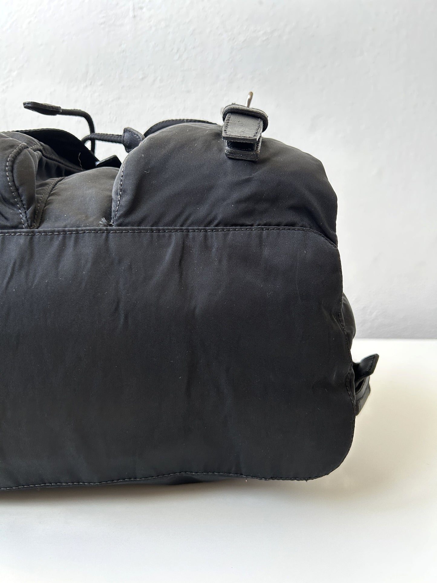 Prada nylon triangle logo cargo backpack