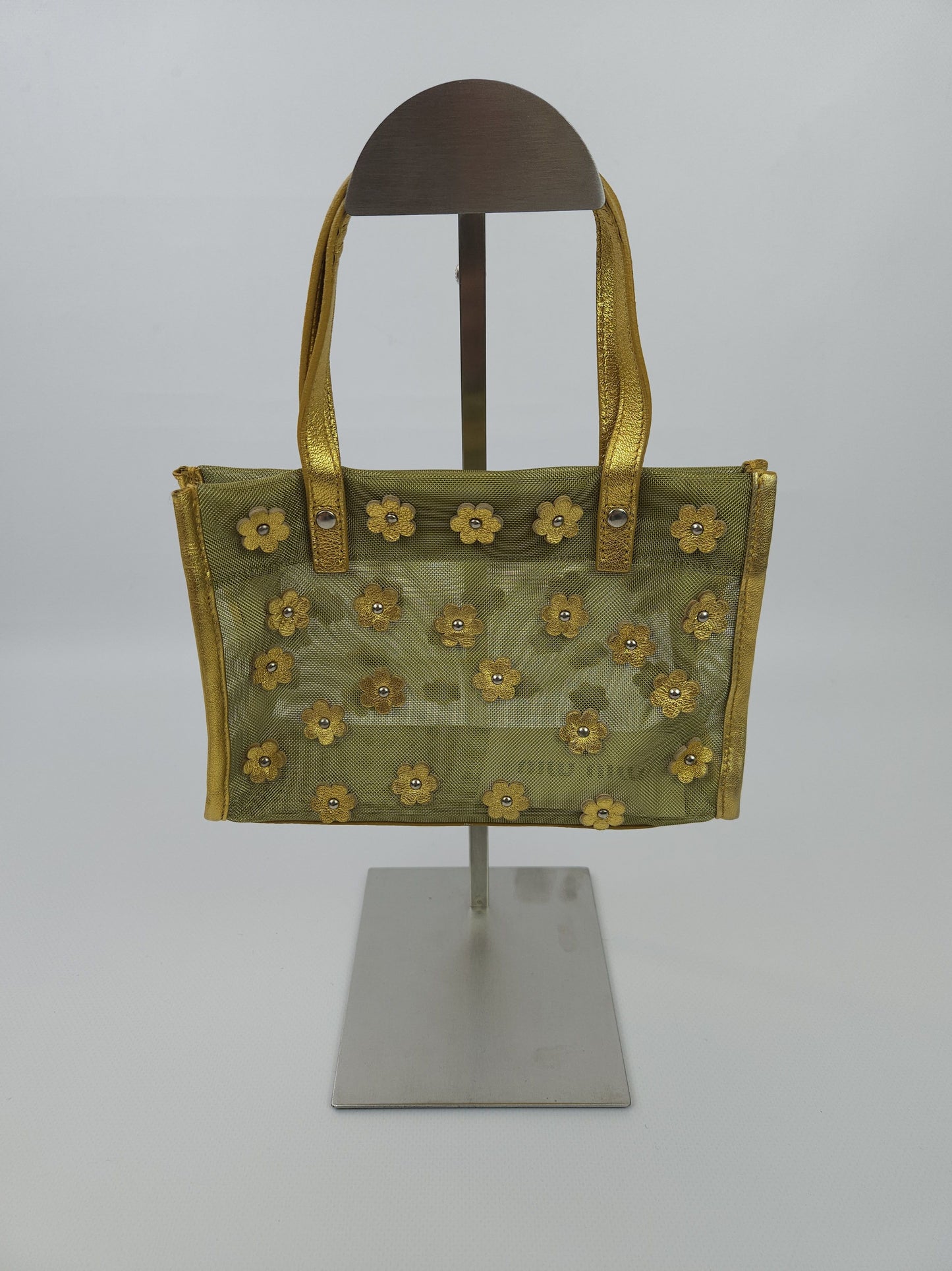 Archive 1999 miu miu mesh floral mini tote bag mb1522