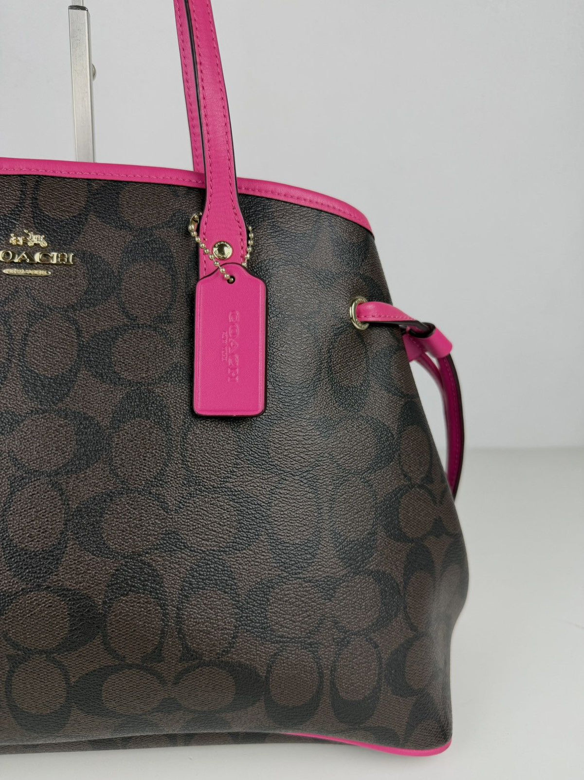 Coach signature coated canvas drawstring carryall tote