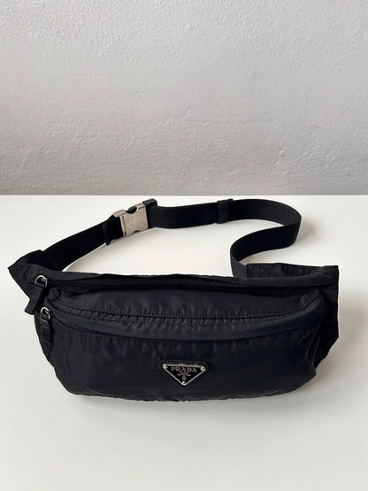 Prada nylon triangle logo waist/ crossbody bag pouch bumbag
