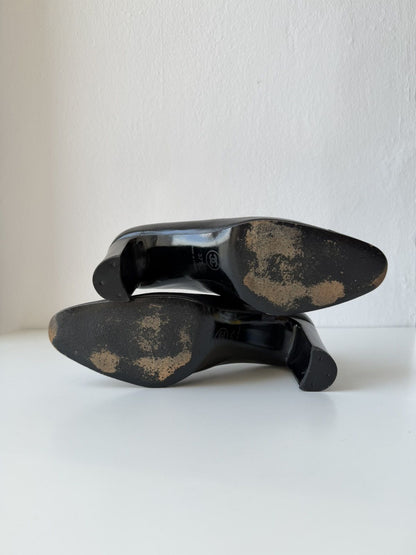 Vintage chanel CC logo block heels