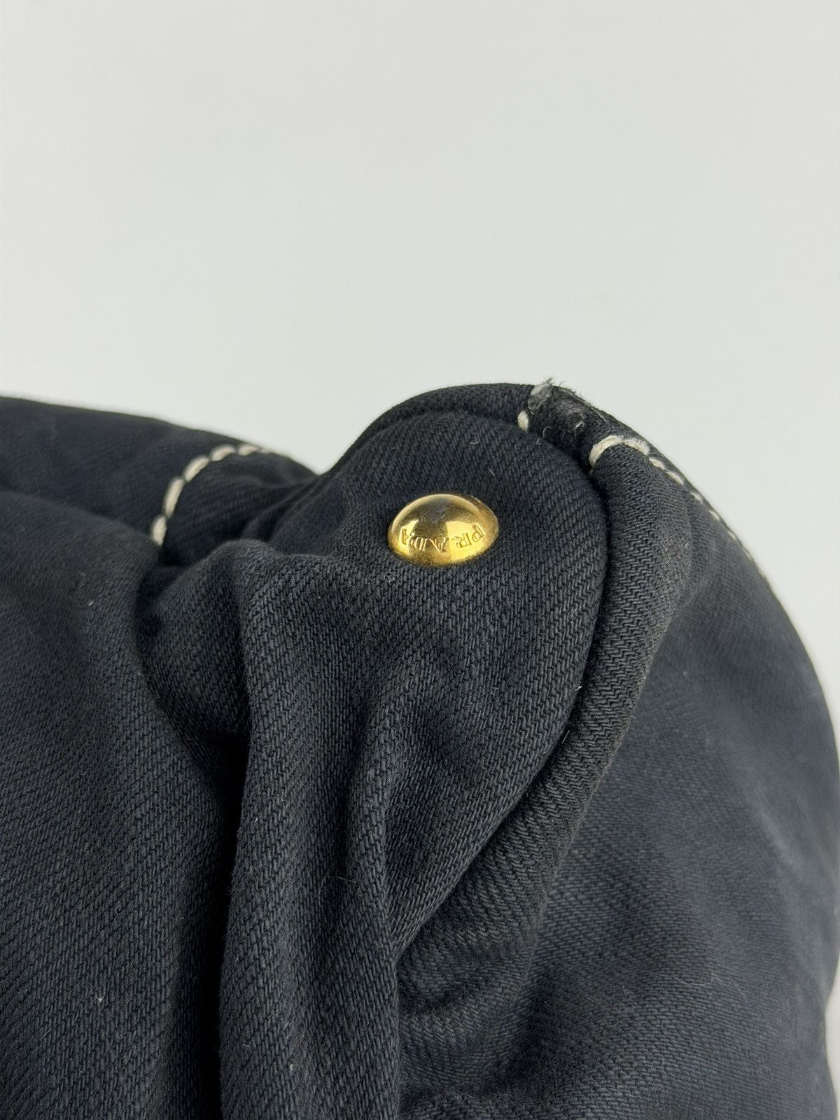 Prada canapa large canvas tote bag