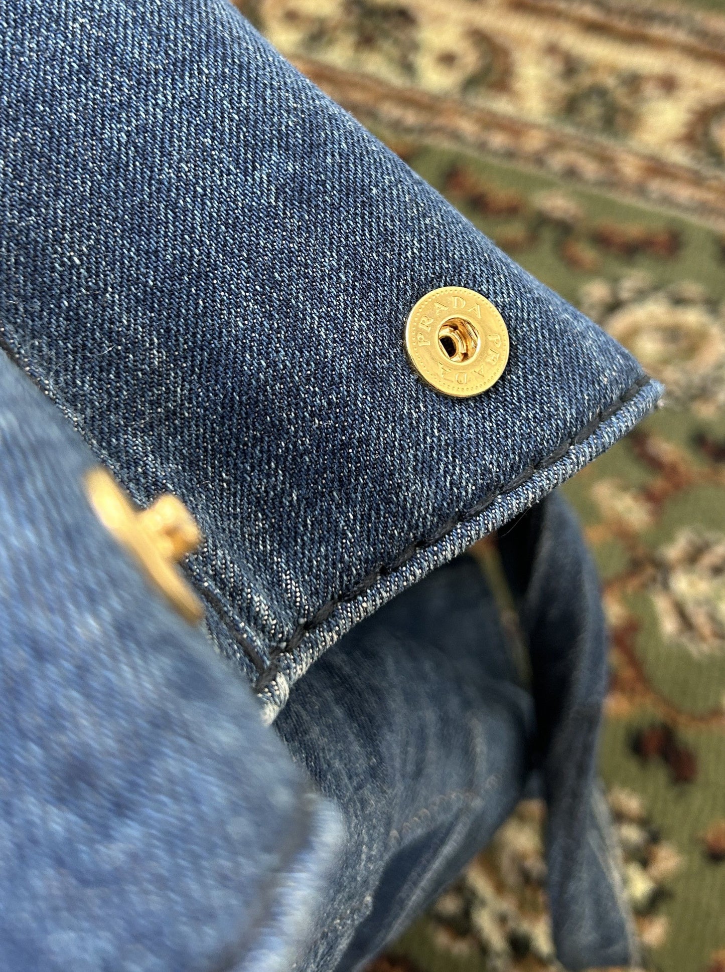 Prada Canapa denim handbag large size