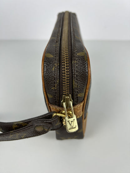 Vintage 80s Louis Vuitton marly dragonne monogram wristlet clutch bag