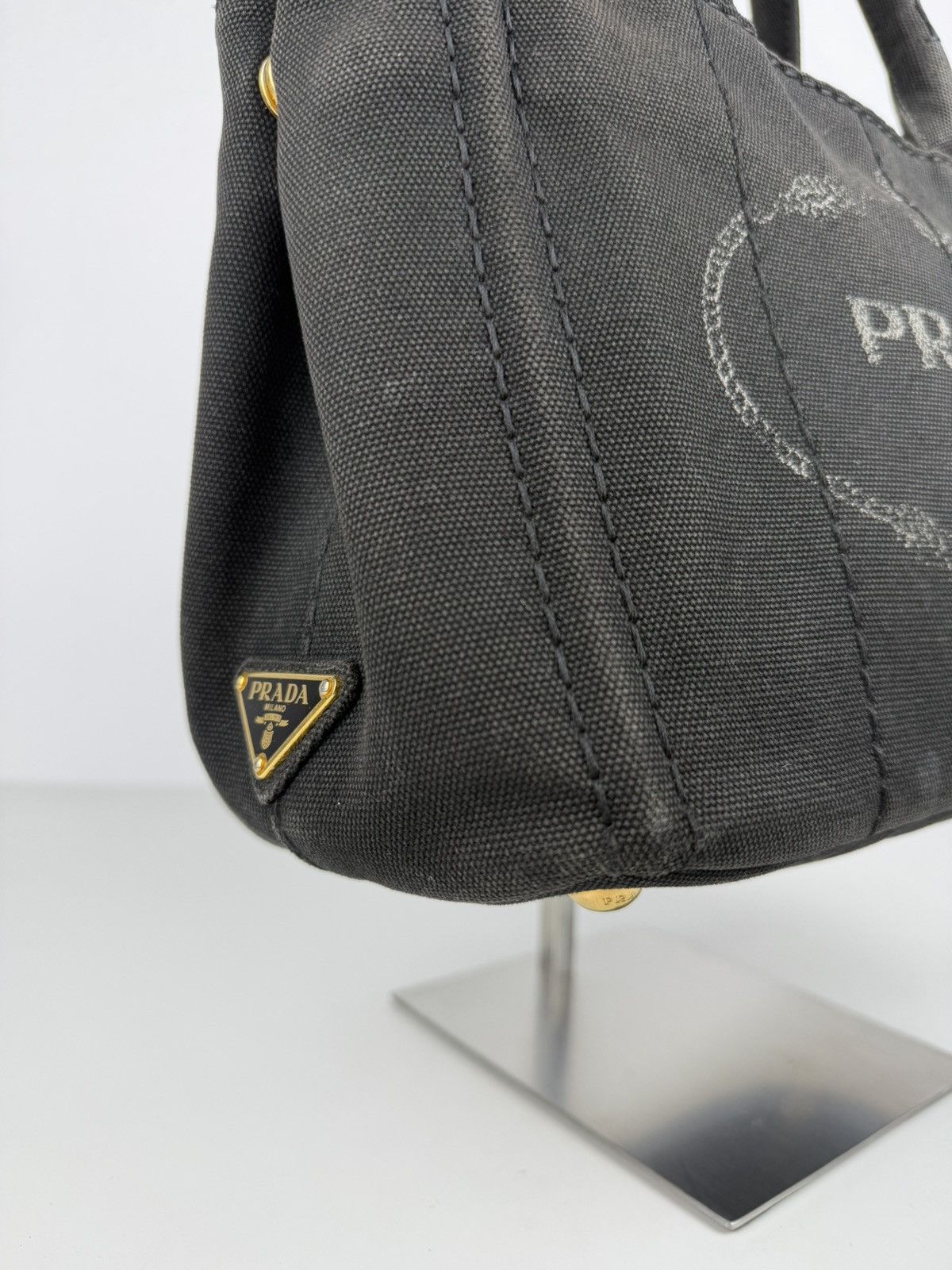 Prada canapa canvas tote small
