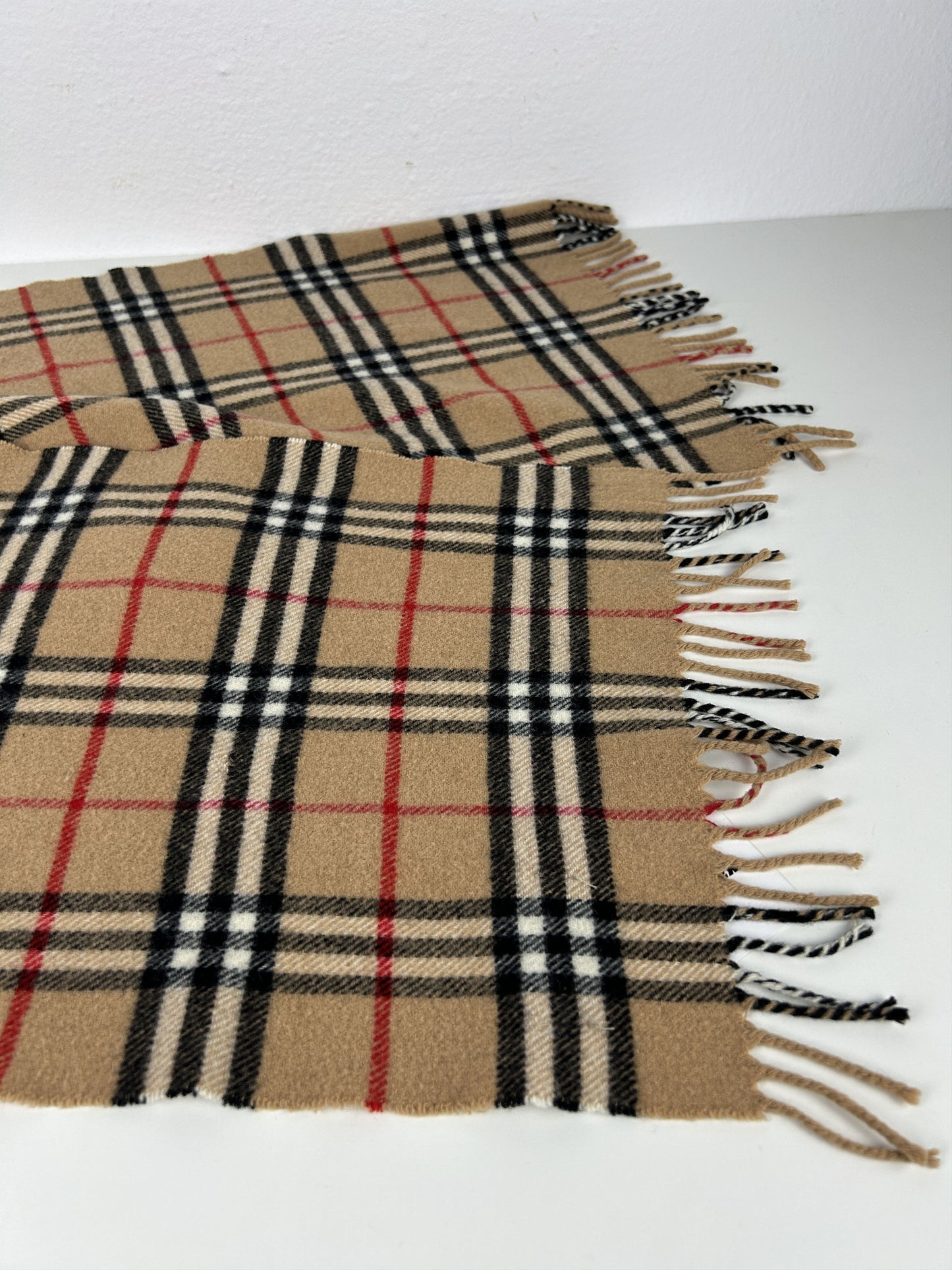 Vintage Burberry nova check merino wool and cashmere scarf