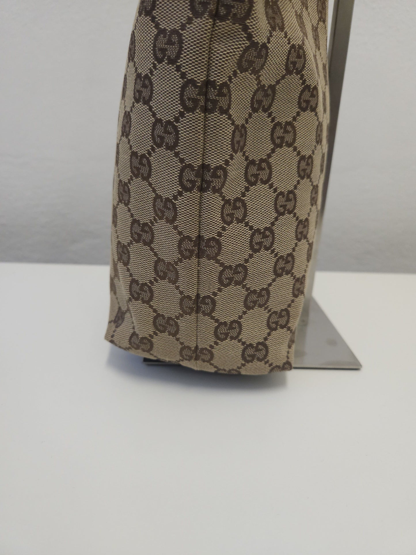 Vintage y2k Gucci gg monogram canvas and leather tote bag