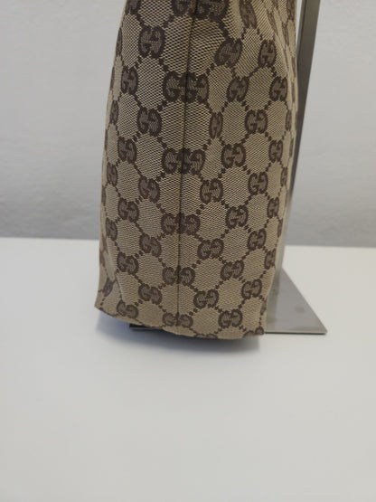 Vintage y2k Gucci gg monogram canvas and leather tote bag