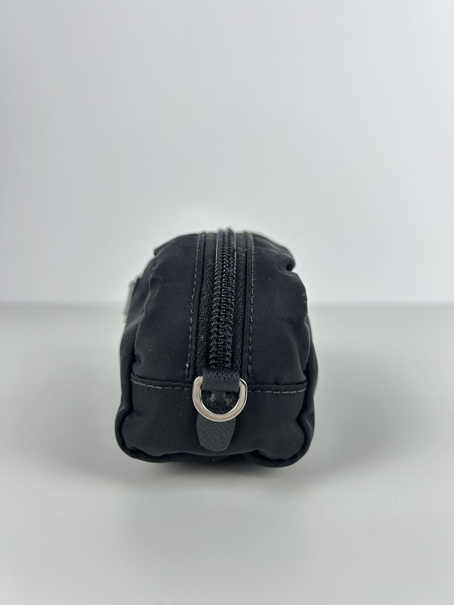 Prada nylon triangle logo mini pouch