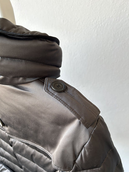 Burberry high collar belted short puffer jacket