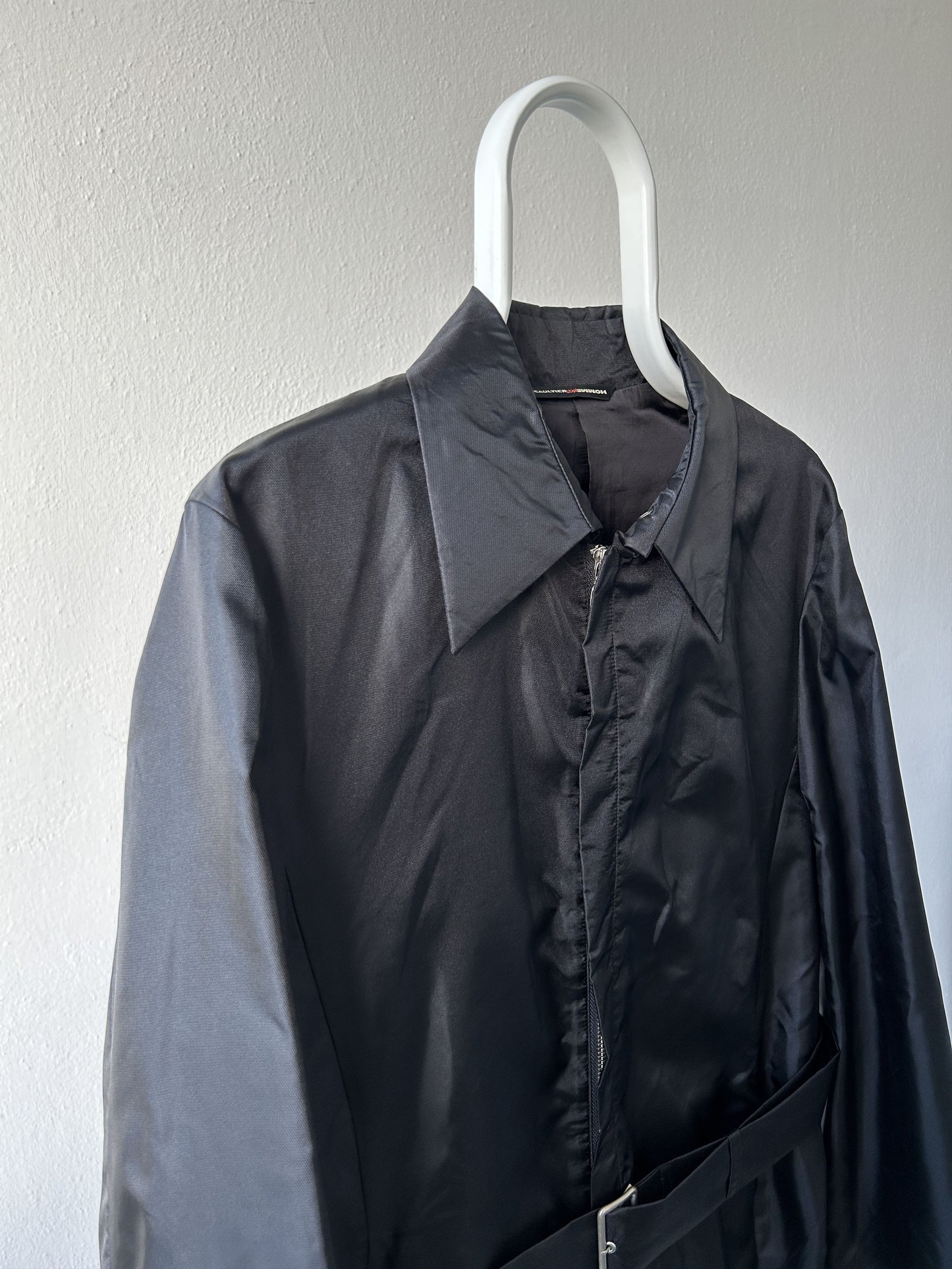 Gaultier homme objet nylon belted trench coat