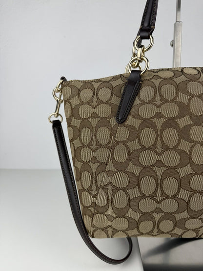Coach signature jacquard and leather small kelsey satchel