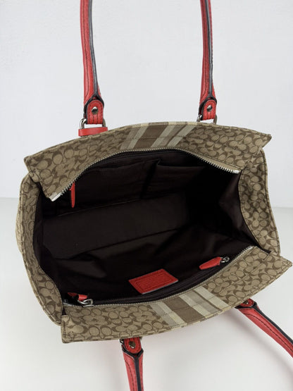 Coach legacy stripe candace carryall tote