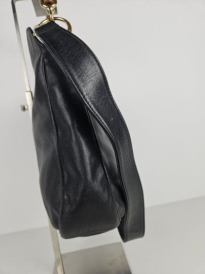 Vintage 80s gucci bamboo top handle calf leather handbag