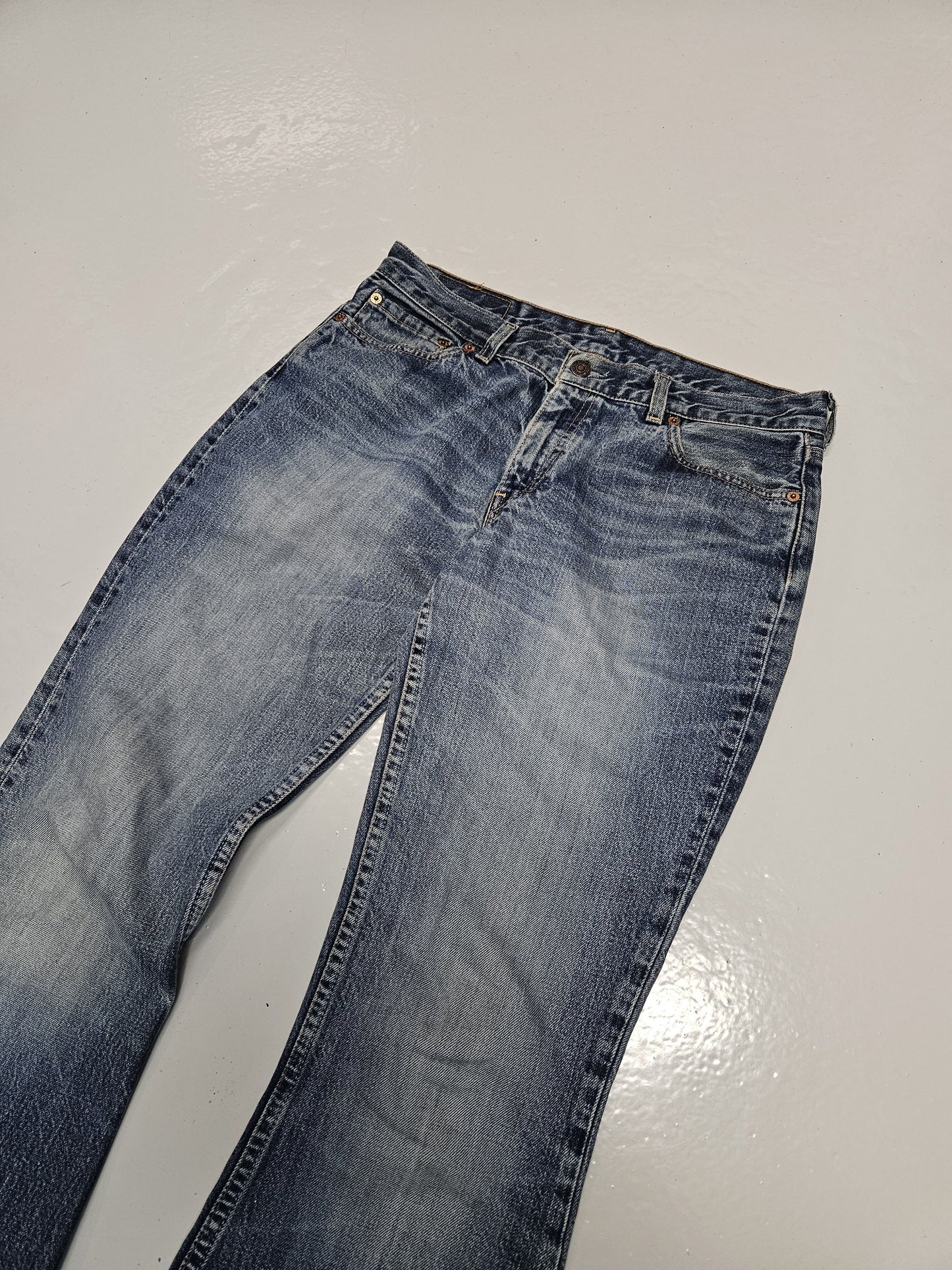 Vintage y2k levis 544 distressed flared denim