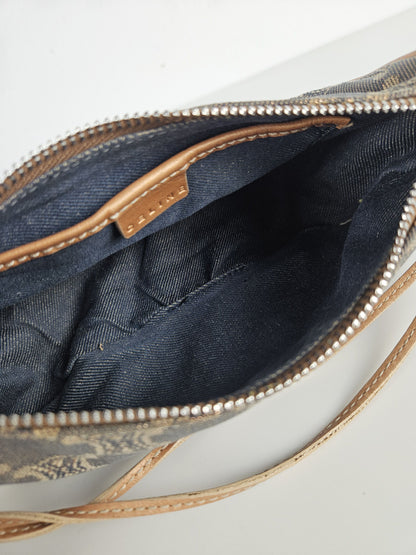 Vintage celine triomphe denim mini handbag pochette baguette