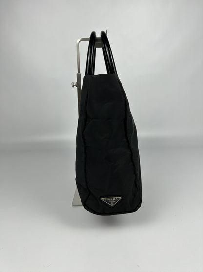 Vintage y2k prada nylon triangle logo plastic handle bag