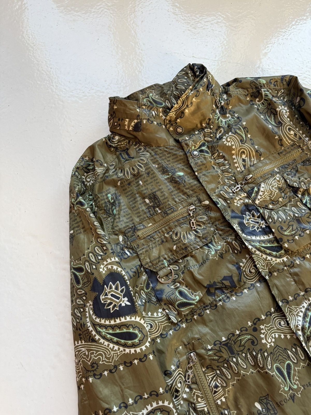 John Galliano newspaper print windbreaker jacket
