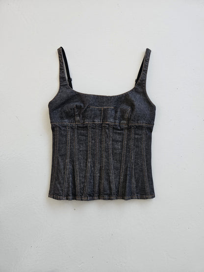 Archive y2k Dolce gabbana denim pleated corset top